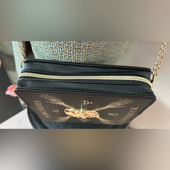 Sorcerer's Cookbook Crossbody Bag. 8" H x 6" W x 2"D Adjustable/detachable strap - Picture 3 of 6